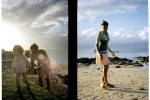 ma fille et la nounou et le ballon jaune à l'île Maurice en 2007 © Photo Deborah Metsch