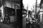 une femme devant sa maison et jeune fille et son vélo dans les rues de Hoi an en 2016, le 23 novembre © Photo Deborah Metsch