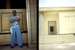 Policier devant palais de justice à l'abandon à Dakar, Sénégal en 2000 © Photo Deborah Metsch